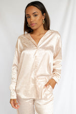 mode, diamonds + champagne blouse