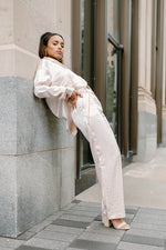 diamonds + champagne pants