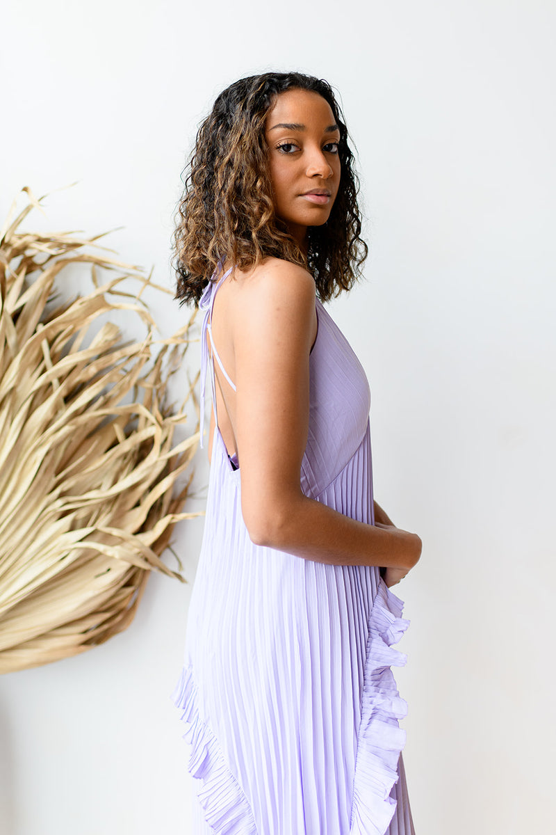 mode, I beg and I pleat maxi dress
