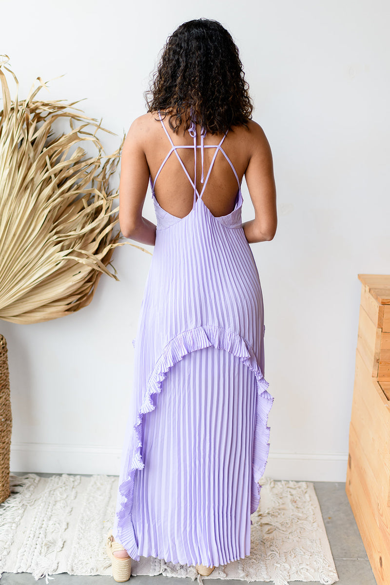 mode, I beg and I pleat maxi dress