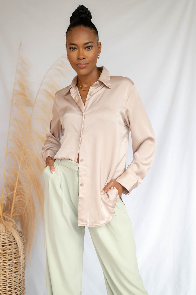 mode, slow down button blouse