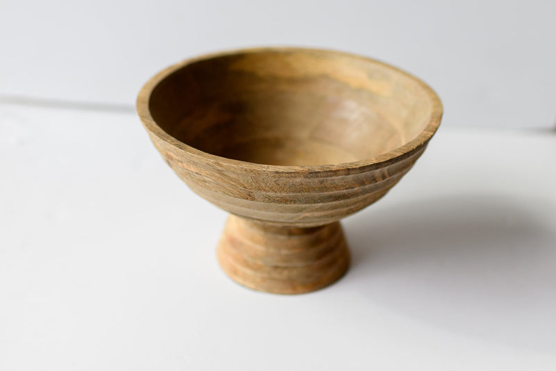 mode, mango wood footed bowl