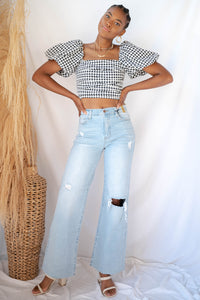 mode, picnic w me gingham top