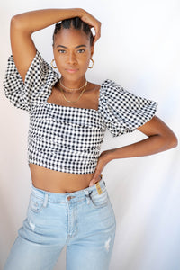 mode, picnic w me gingham top