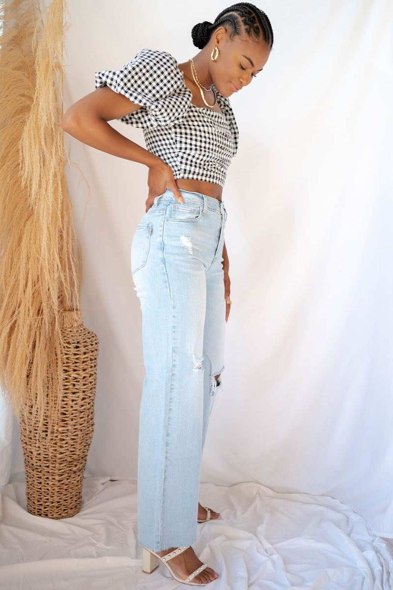 mode, picnic w me gingham top