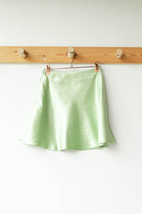 mode, aniya satin skirt