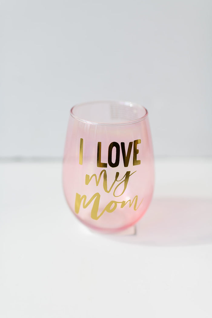 mode, i love mom wine glass