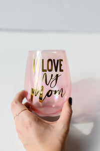 mode, i love mom wine glass