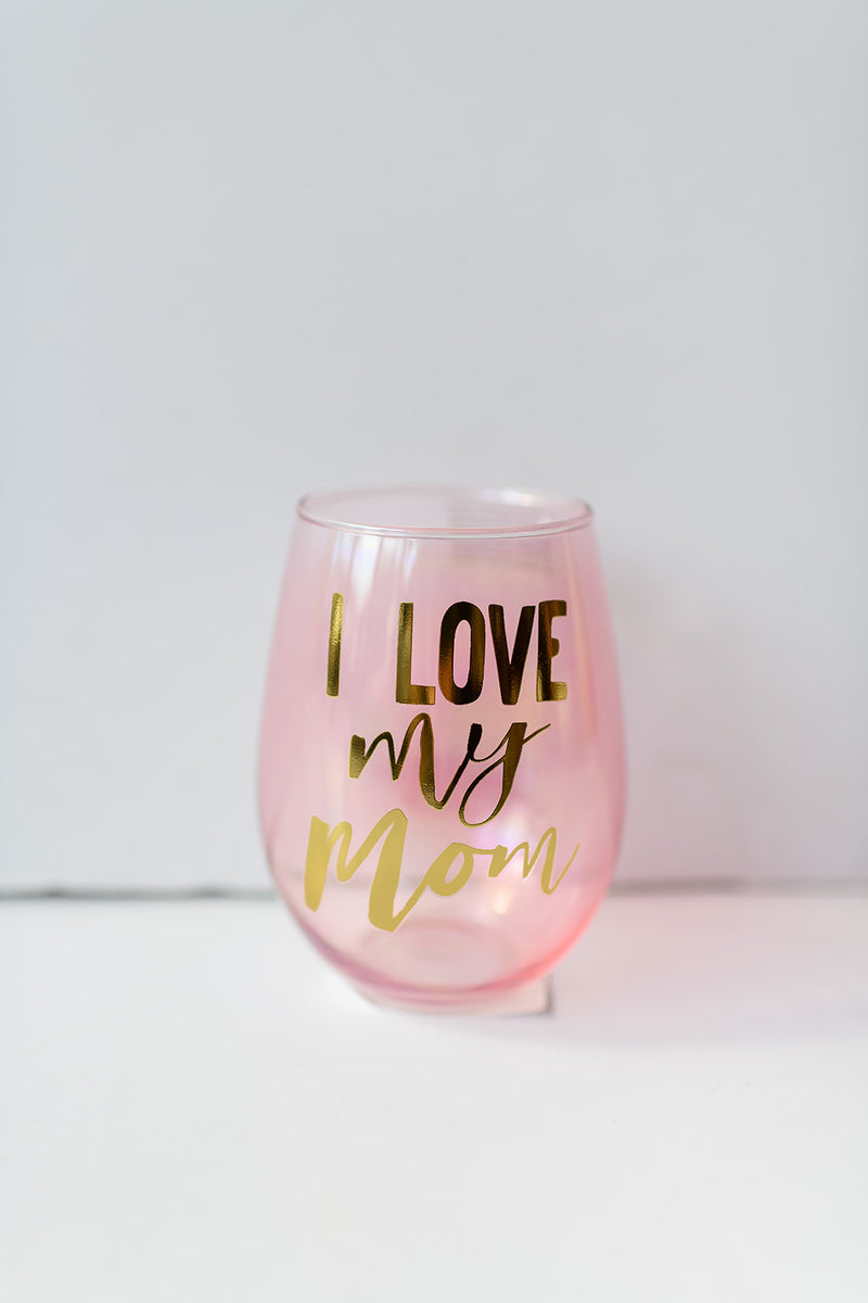 mode, i love mom wine glass
