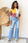 mode, color block crop top