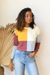 mode, color block crop top