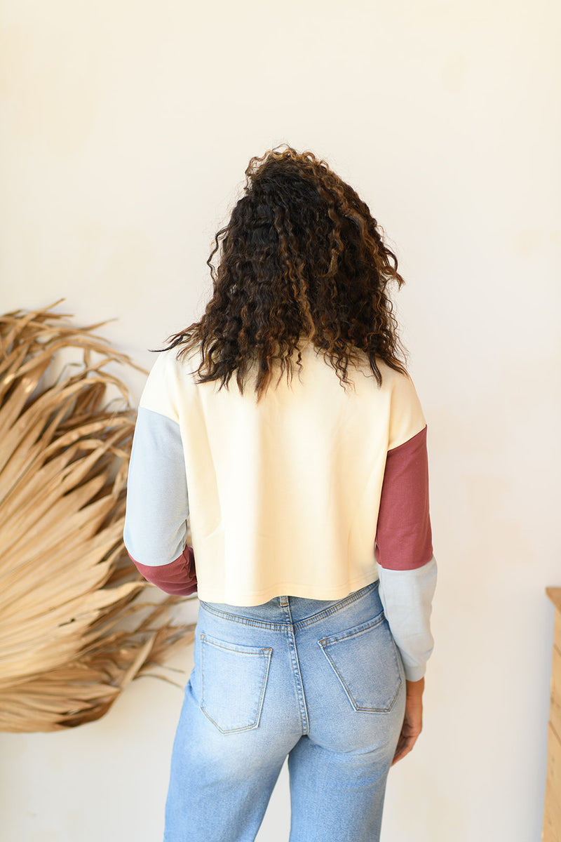 mode, color block crop top