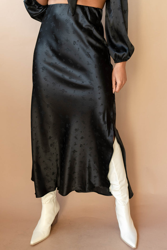 mode, ashlen satin midi skirt