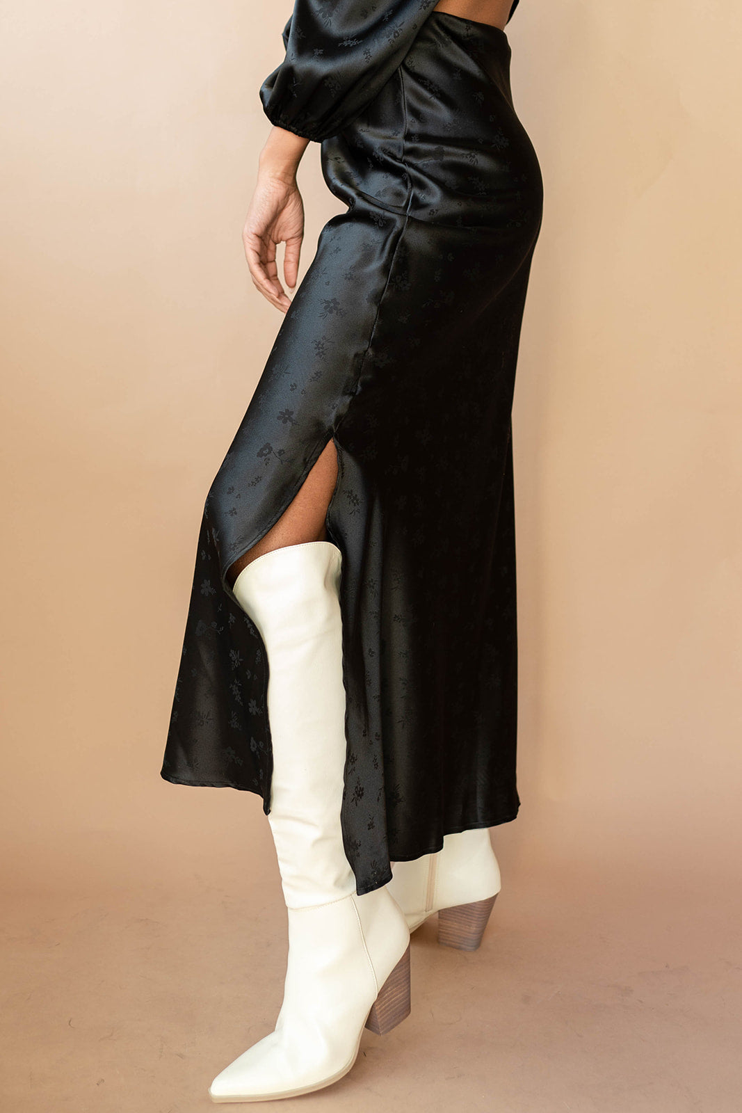 mode, ashlen satin midi skirt
