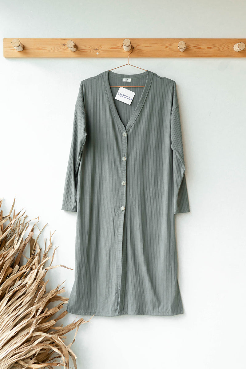 mode, clover rib cardigan