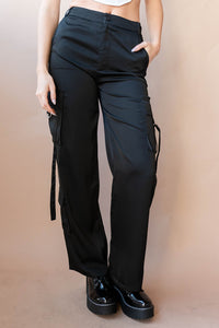 mode, satin cargo pants