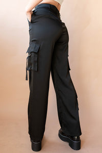 mode, satin cargo pants