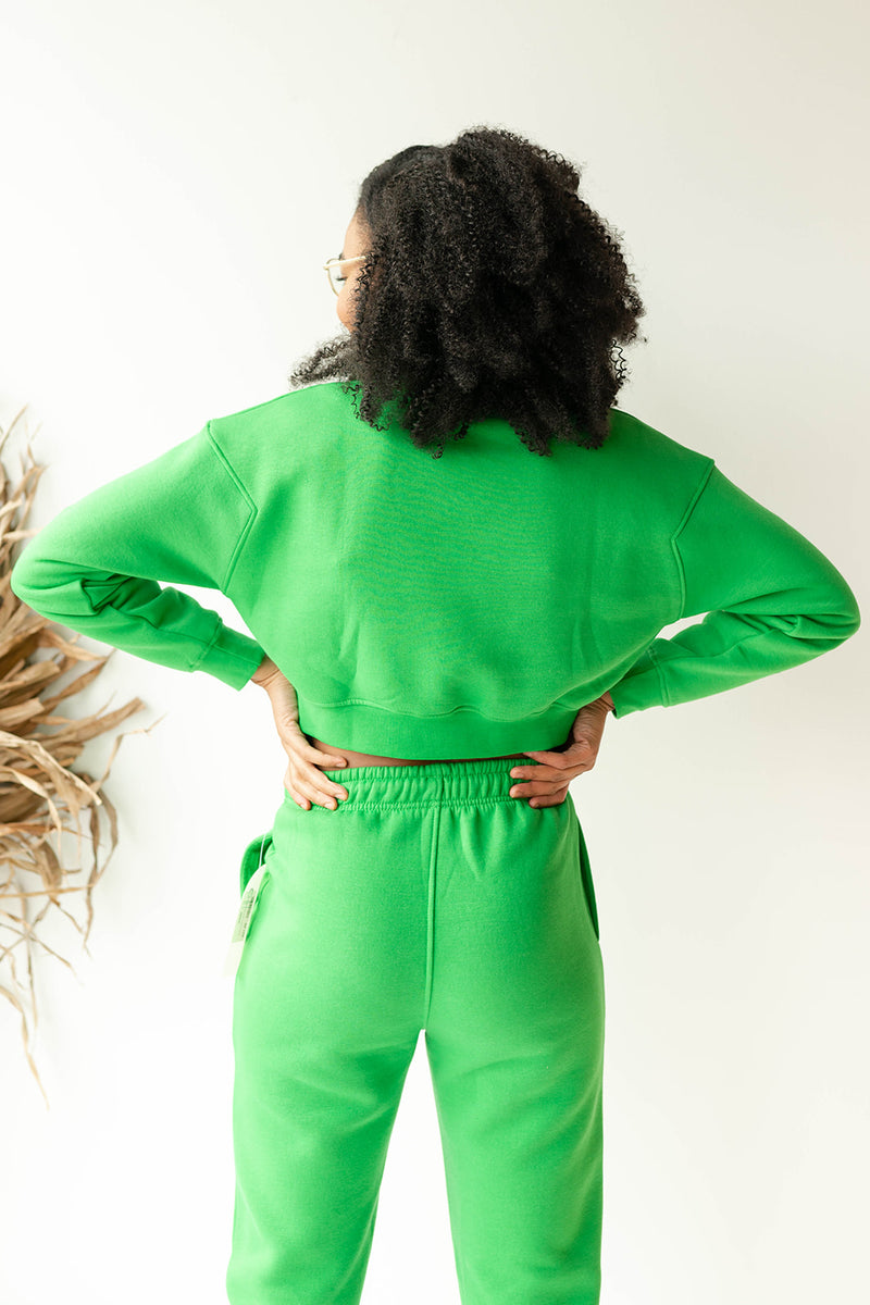 mode, treasure crop sweatshirt