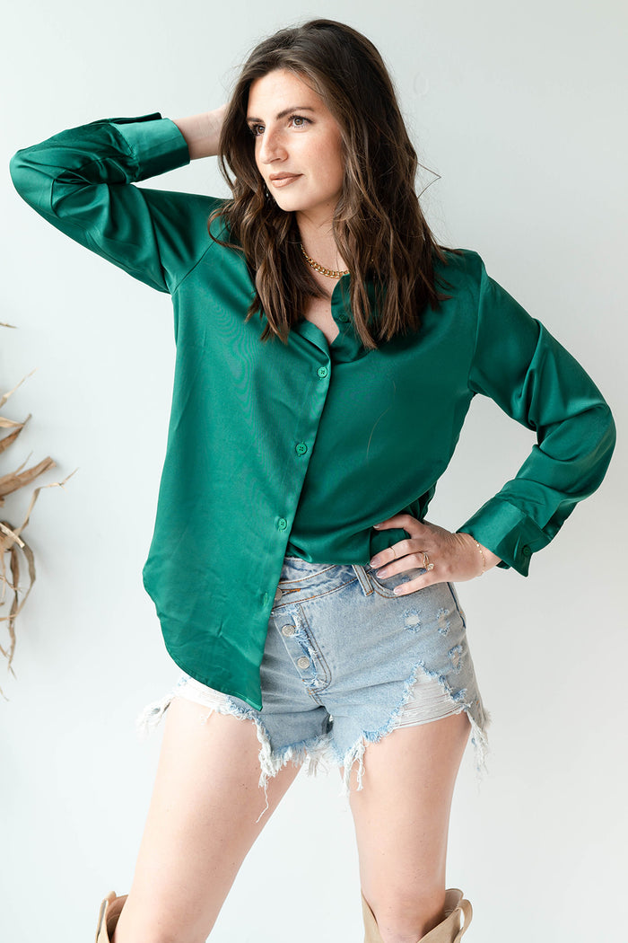 mode, slow down button blouse