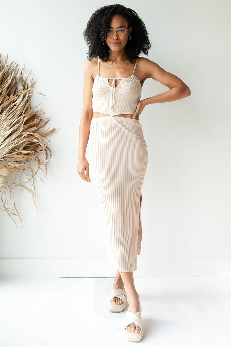 mode, leyla knit maxi dress