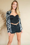 mode, midnight corset top