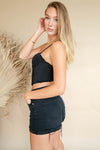 mode, midnight corset top