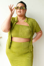 mode, kiwi collared button down