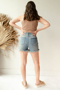 mode, sunny days denim shorts