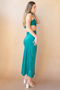 mode, zariah satin midi dress