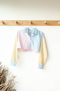 mode, double take crop blouse