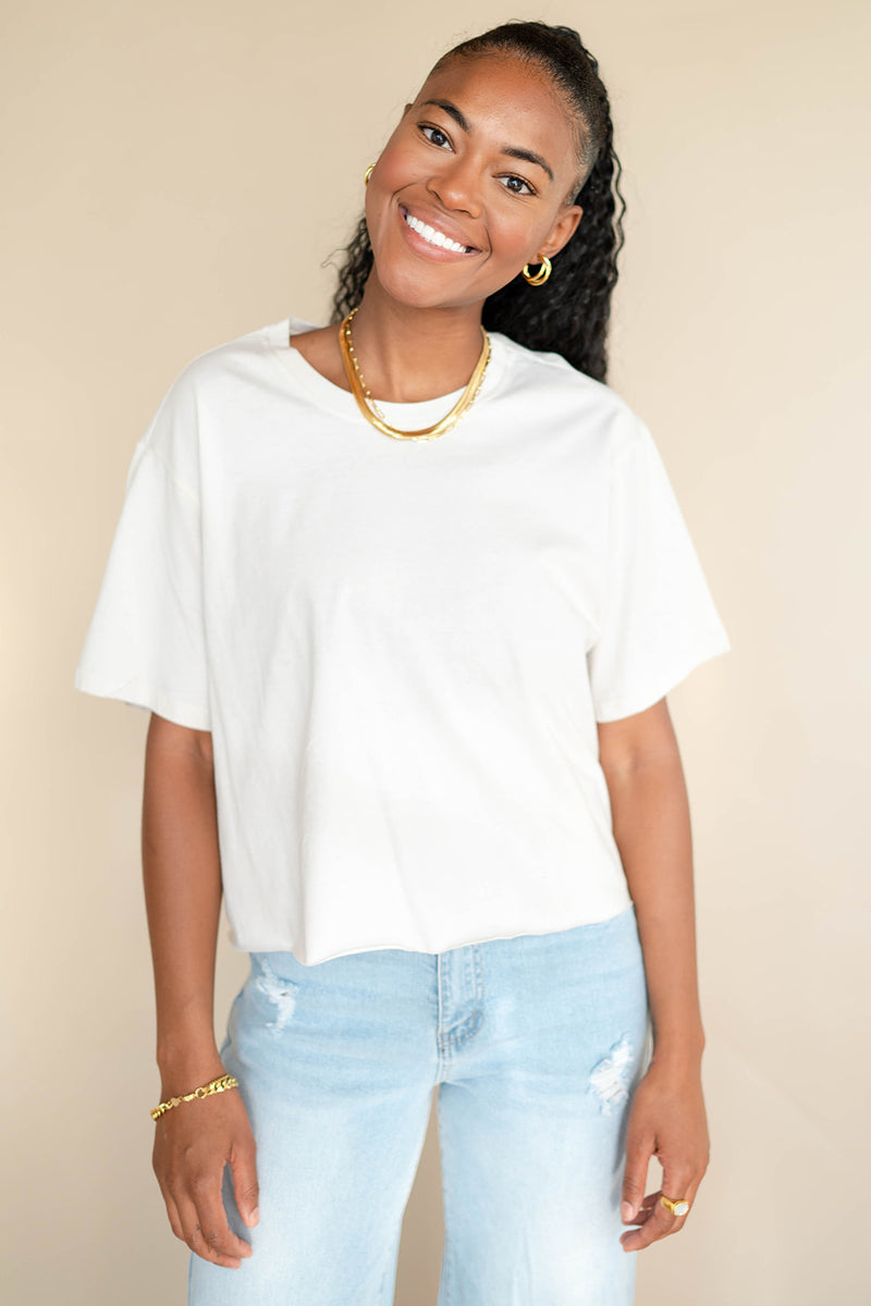 mode, plain jane crop tee