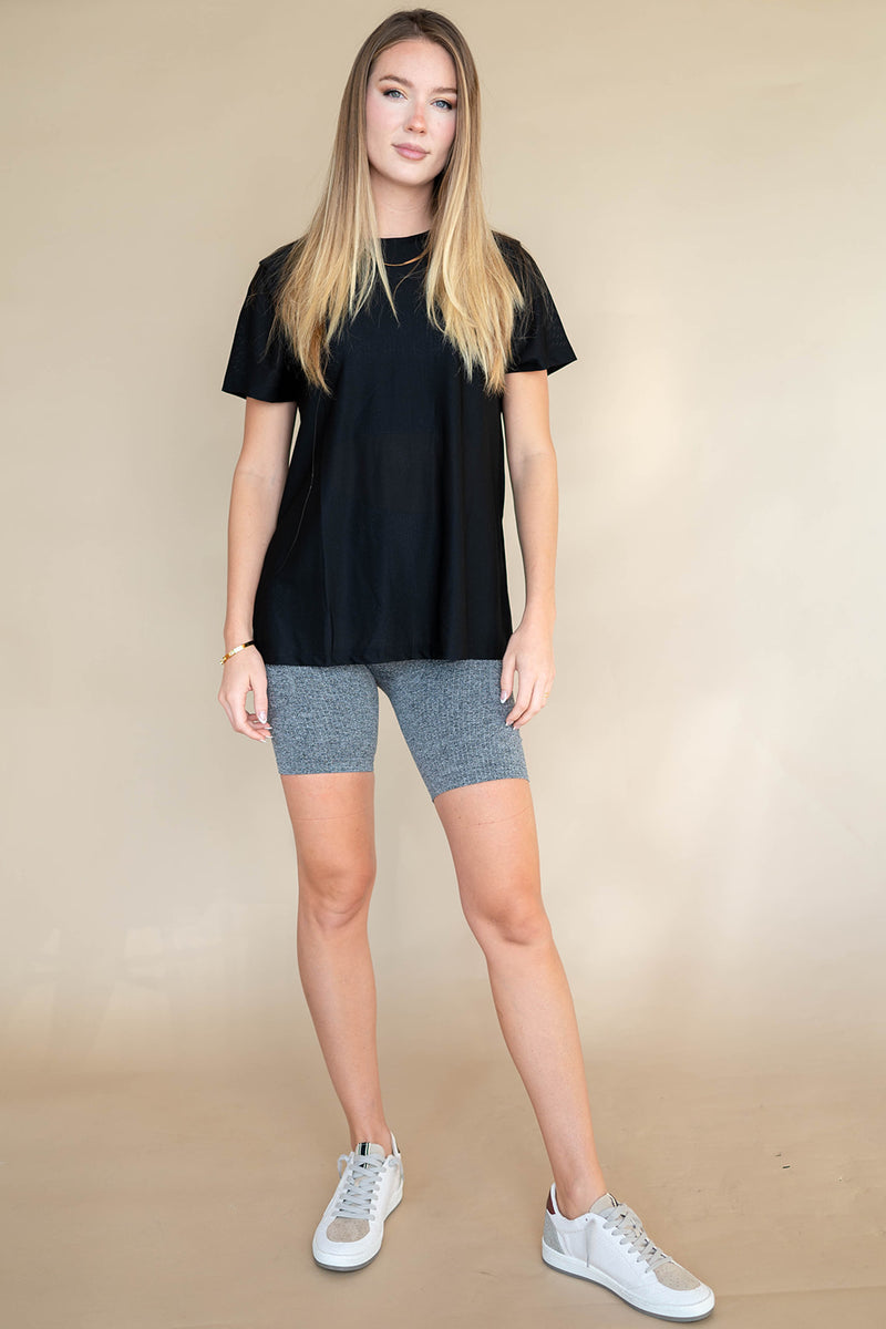 mode, mesh short sleeve top