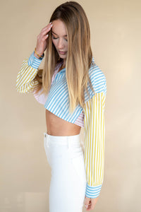 mode, double take crop blouse
