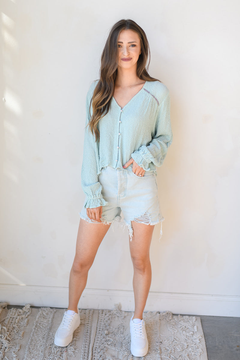 mode, sarah l/s woven blouse