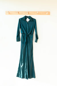 mode, mila satin tie jumpsuit
