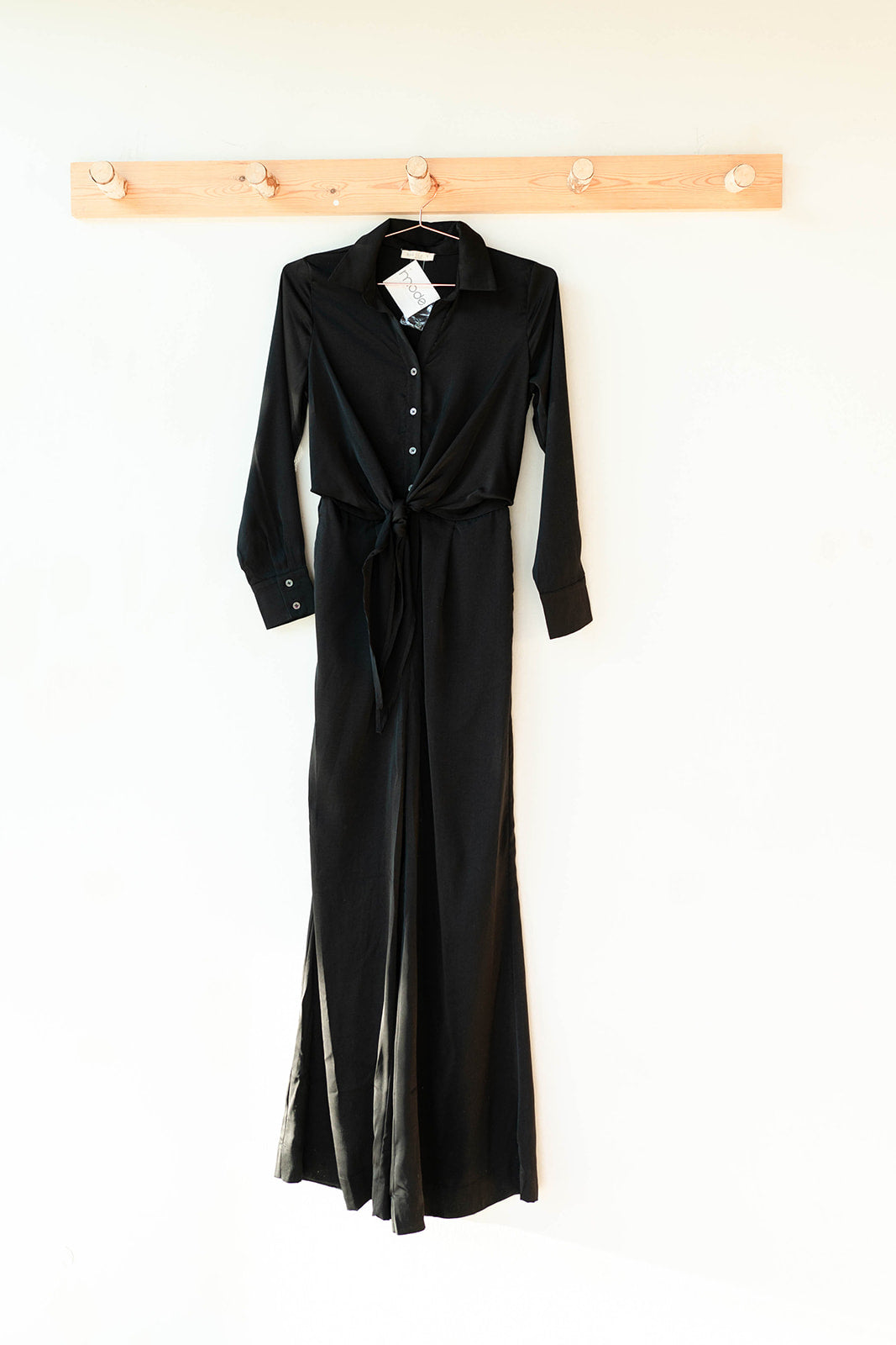 mode, mila satin tie jumpsuit