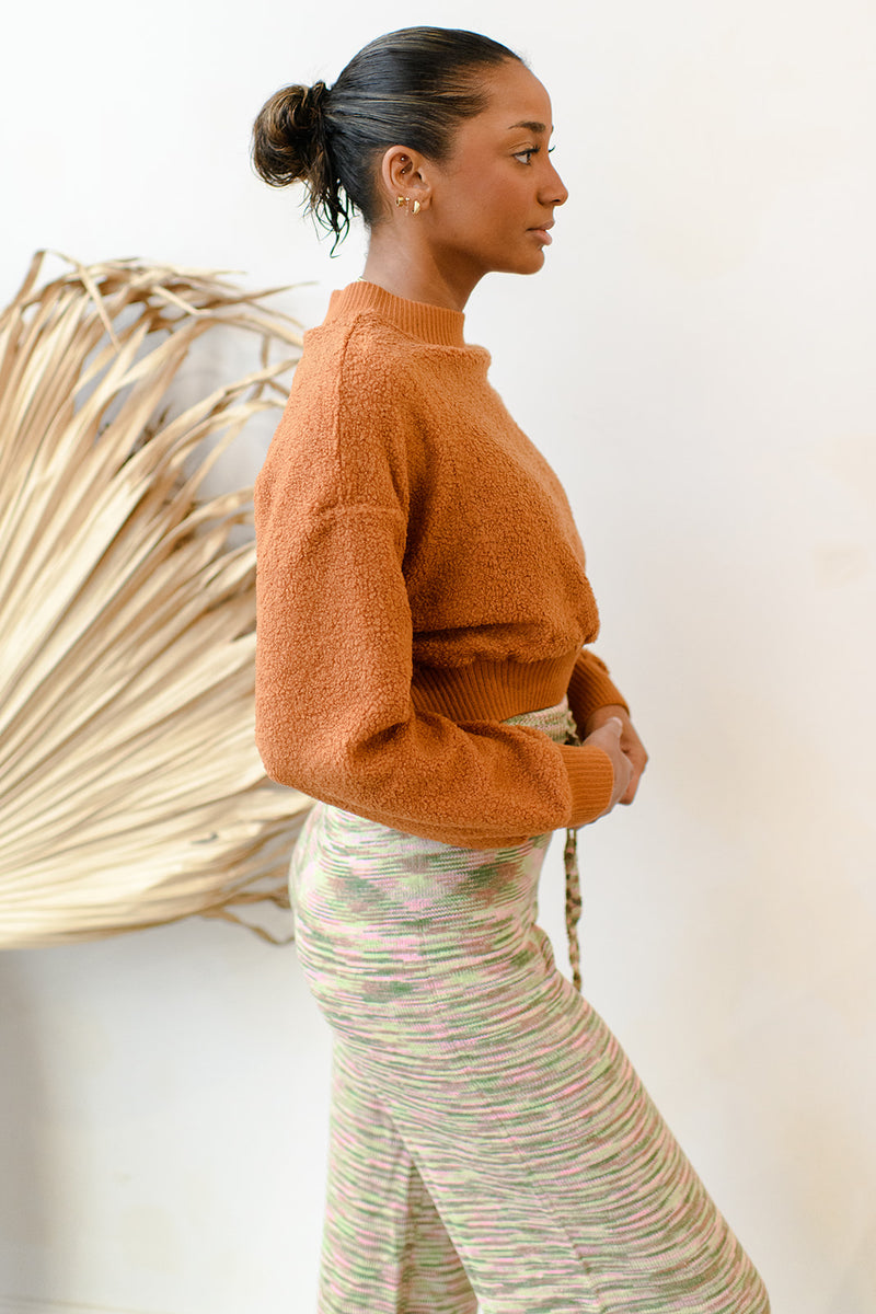 mode, don't furry babe turtleneck top