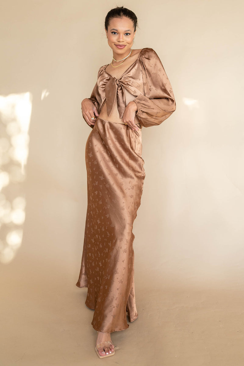 mode, ashlen satin bow top