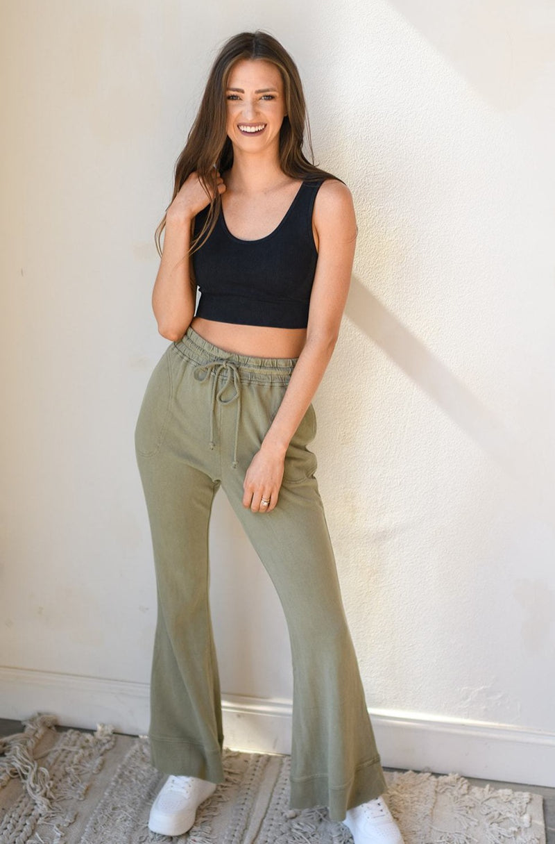 mode, terry knit flares