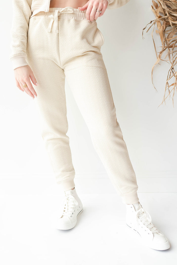 mode, sofia quilted joggers