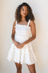 mode, smocked ruffle dress