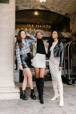 mode, stormy leather skirt