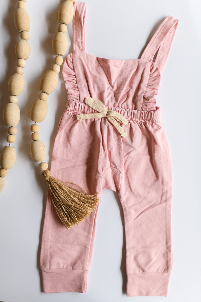 mode, pink ruffle romperalls