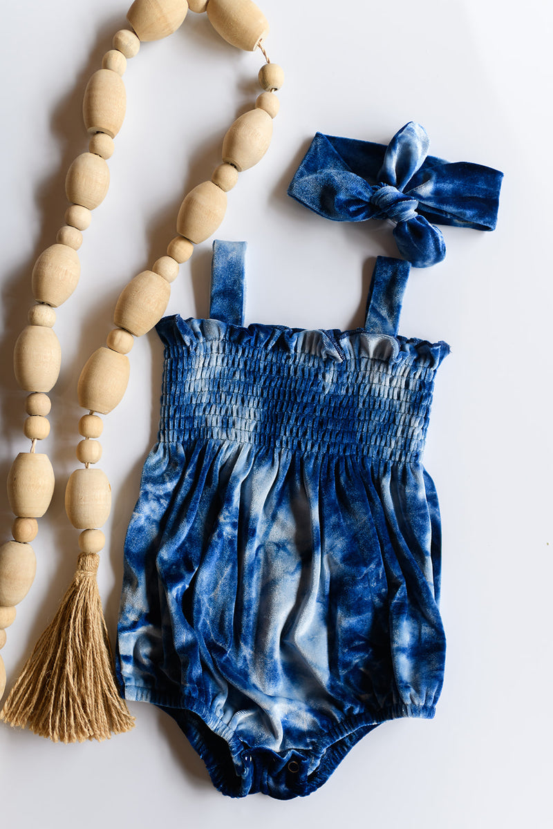 mode, tie dye bubble romper + headband