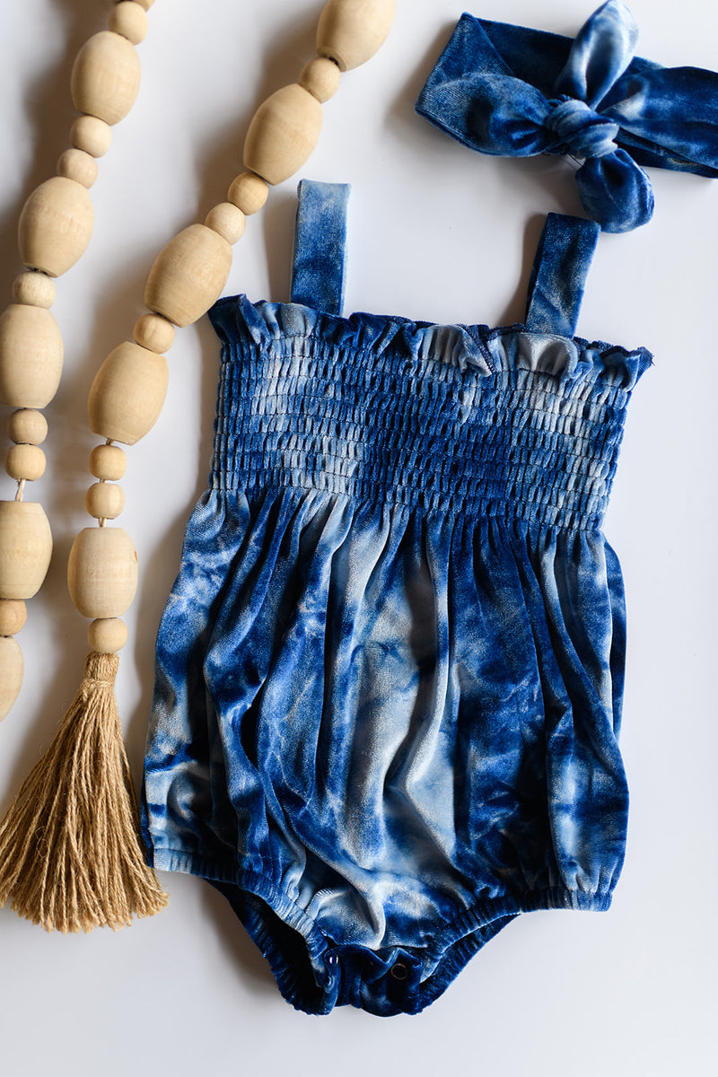 mode, tie dye bubble romper + headband