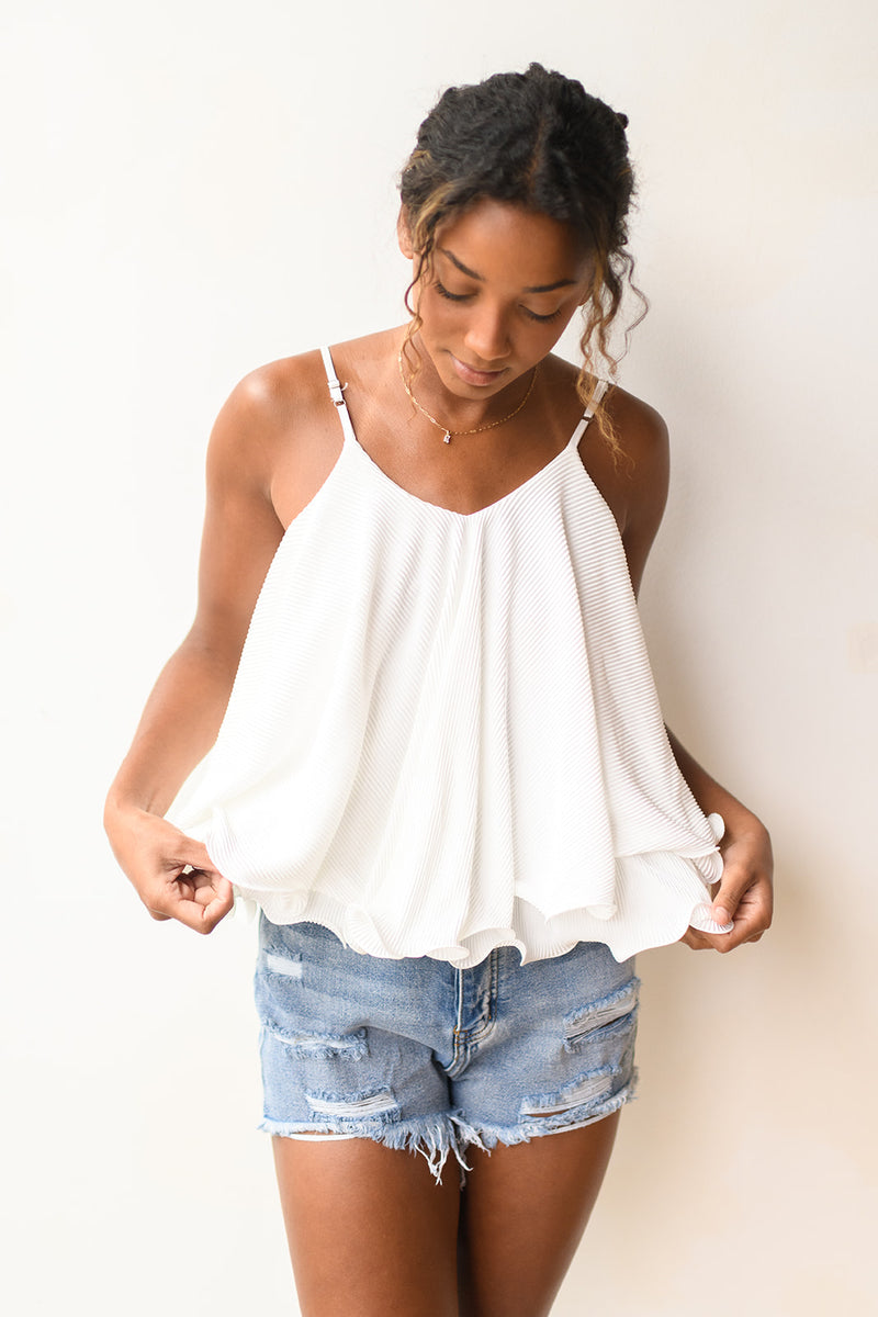 mode, date night frills crop top