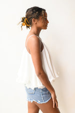 mode, date night frills crop top