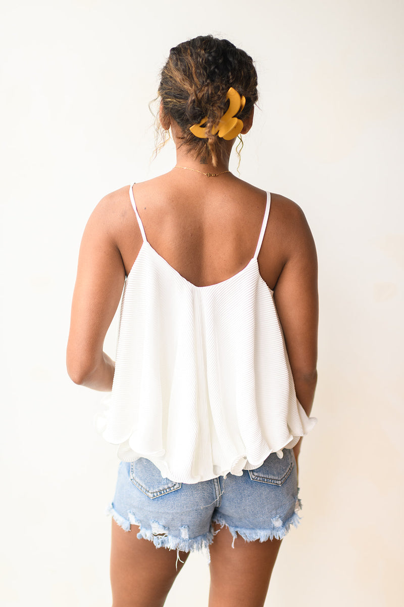 mode, date night frills crop top
