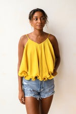 mode, date night frills crop top