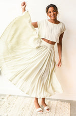 mode, sage the day skirt